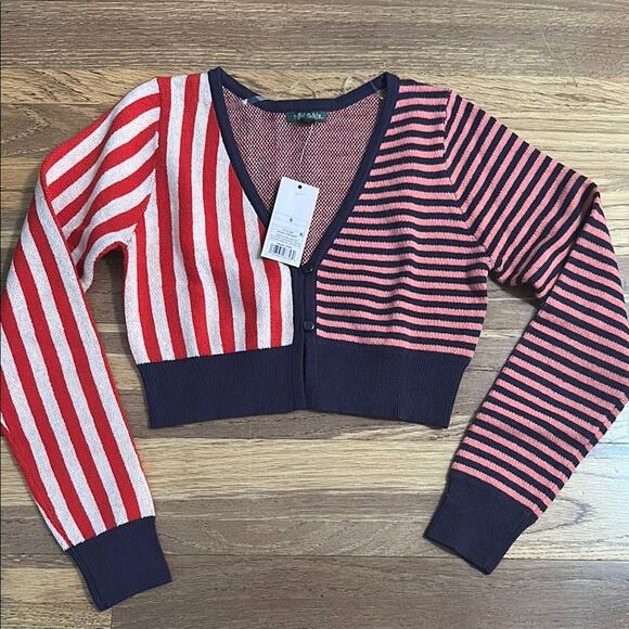 NWT!! Wild Fable Striped, Cropped Cardigan, Sweater, Eclectic, Contrasting, S - Picture 1 of 10